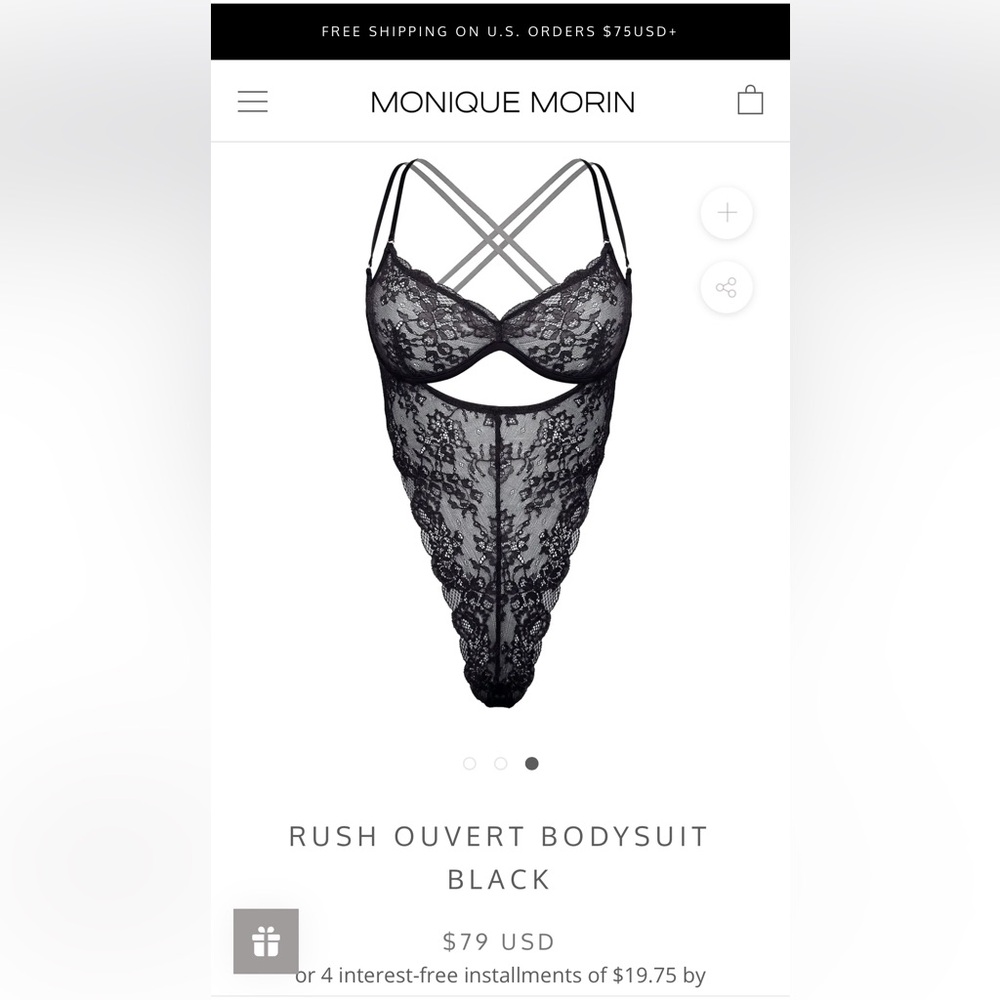 Monique Morin Black Lace Bodysuit